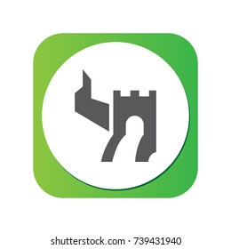 Isolated Gatewall Icon Symbol On Clean Background. Vector Chinese Wall Element In Trendy Style.