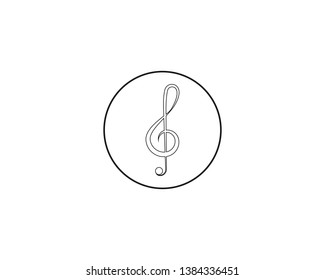 Isolated g-clef musical note - Vector