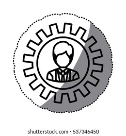 Isolated gear and businessman design