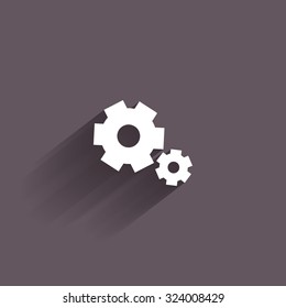 Isolated gear icon on a colored background