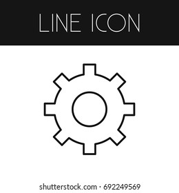 Isolated Gear Outline. Cogwheel Vector Element Can Be Used For Gear, Cogwheel, Mechanism Design Concept.