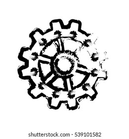 isolated gear piece icon vector illustration graphic design