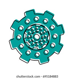 isolated gears icon image 