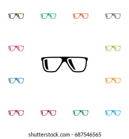 Isolated Geek Icon. Eyeglasses Vector Element Can Be Used For Eyeglasses, Spectacles, Sunglasses Design Concept.