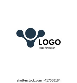 aislado, geek, estricto, gota personalizada, cuadrado, redondo, forma de Vector, con estilo, minimalista, redondo, elegante, silueta logotipo estilizado, color negro logo Plantilla, círculo, redondeado, elemento humano.