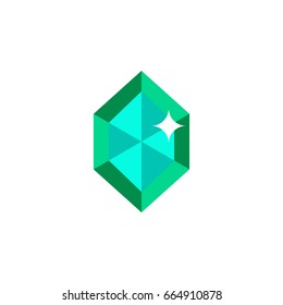 Isolated Gem Flat Icon. Crystal Vector Element Can Be Used For Gem, Crystal, Diamond Design Concept.