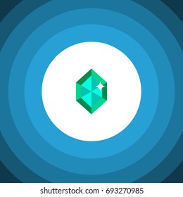 Isolated Gem Flat Icon. Crystal Vector Element Can Be Used For Gem, Crystal, Diamond Design Concept.