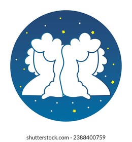 Isolated gemini silhouette zodiac sign Vector