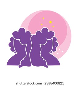 Isolated gemini silhouette zodiac sign Vector
