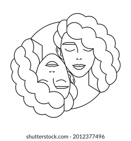 Isolated gemini symbol Western zodiac signs Vector illustration