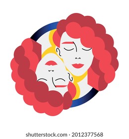 Isolated gemini symbol Western zodiac signs Vector illustration