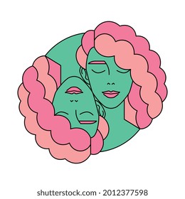 Isolated gemini symbol Western zodiac signs Vector illustration