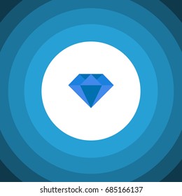 Isolated Gemstone Flat Icon. Carat Vector Element Can Be Used For Carat, Diamond, Gemstone Design Concept.