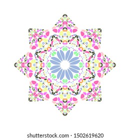 Isolated gemstone star polygon - colorful ornamental geometrical vector design element