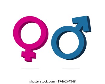 Isolated Gender Male Female Black Silhouette Stock Vector (Royalty Free ...