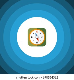 Isolated Geography Flat Icon. Instrument Vector Element Can Be Used For Orientation, Geography, Compass Design Concept.