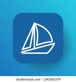 Isolated geography icon line symbol on clean background. Vector yacht element in trendy style.