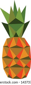 Isolated Geomatric Yellow Pineapple vector