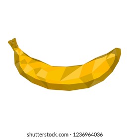 Isolated geometric banana. Low Poly. Vector illustration design