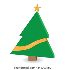 Isolated geometric christmas tree on a white background