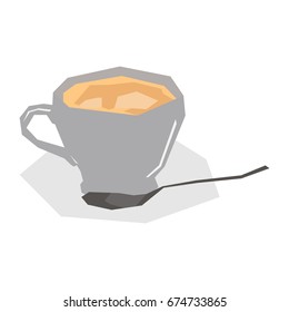 Isolated geometric coffee mug on a white background, Vector illustration