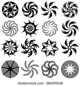 isolated geometric curly shapes vectors