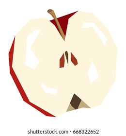 Isolated geometric cut apple on a white background, Vector illustration