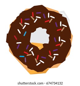 Isolated geometric donut on a white background, Vector illustration