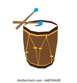 Isolated geometric drum on a white background, Vector illustration