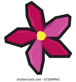 Isolated geometric flower on a white background, Vector illustration