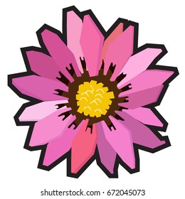 Isolated geometric flower on a white background, Vector illustration