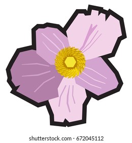 Isolated geometric flower on a white background, Vector illustration
