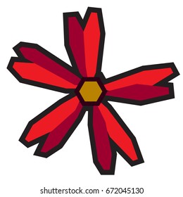 Isolated geometric flower on a white background, Vector illustration