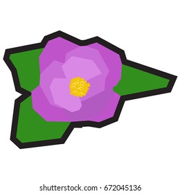 Isolated geometric flower on a white background, Vector illustration