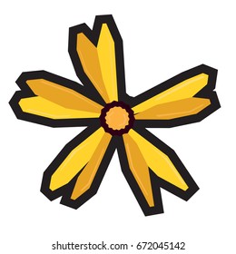 Isolated geometric flower on a white background, Vector illustration