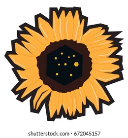 Isolated geometric flower on a white background, Vector illustration