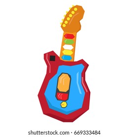 Isolated geometric guitar toy on a white background, Vector illustration