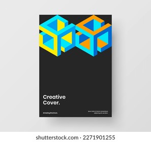 Isolated geometric hexagons corporate identity layout. Abstract poster A4 design vector illustration.
