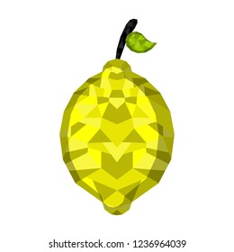 Isolated geometric lemon. Low Poly. Vector illustration design