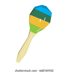 Isolated geometric maraca on a white background, Vector illustration