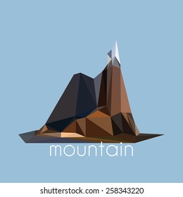 an isolated geometric mountain on a blue background