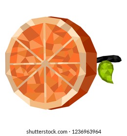 Isolated geometric orange cut. Low Poly. Vector illustration design