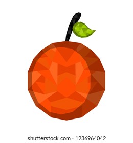 Isolated geometric orange. Low Poly. Vector illustration design