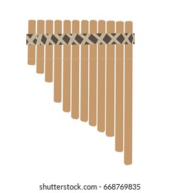 Isolated geometric panflute on a white background, Vector illustration