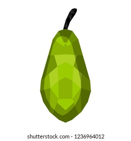 Isolated geometric papaya. Low Poly. Vector illustration desing