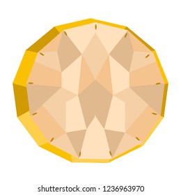 Isolated geometric pineapple cut. Low Poly. Vector illustraton design