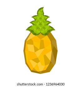 Isolated geometric pineapple. Low Poly. Vector illustraton design