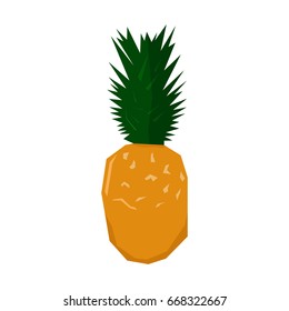 Isolated geometric pineapple on a white background, Vector illustration