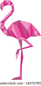 isolated geometric pink flamingo vector