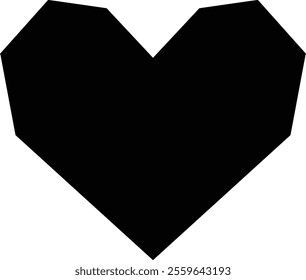 Isolated geometric shape heart silhouette.
Valentine's Day icon.
Transparent background.